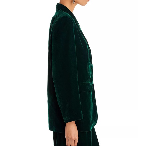 Lime green velvet oversized blazer
